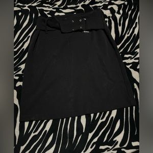 90s y2k black grommet midi skirt